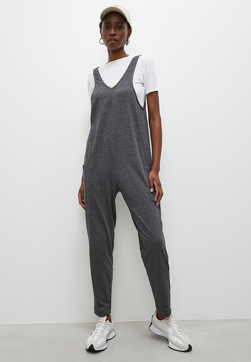 Superbalist - Relaxed knit jumpsuit- charcoal melange