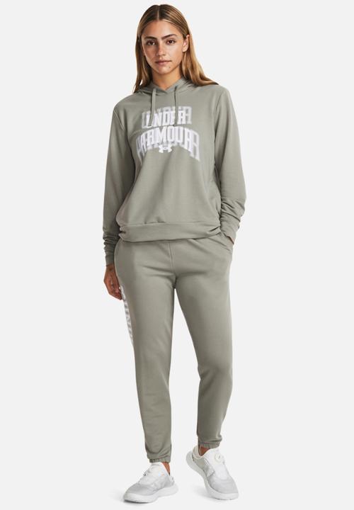 Under Armour - Ua rival terry graphic hoody - grove green/white