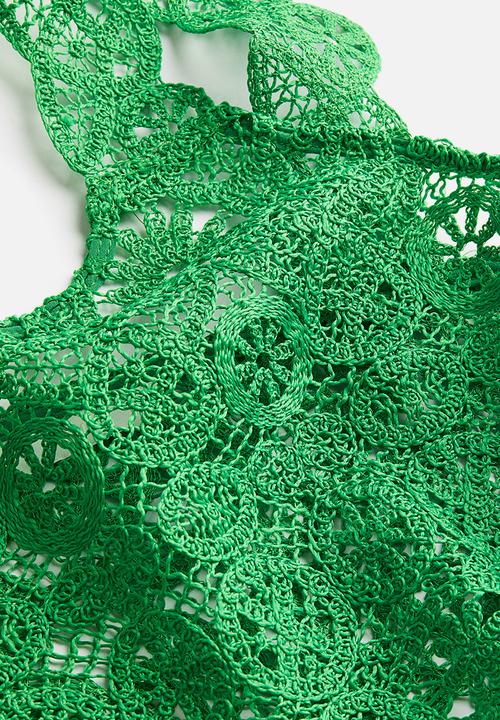 H&M - Lace crop top - green