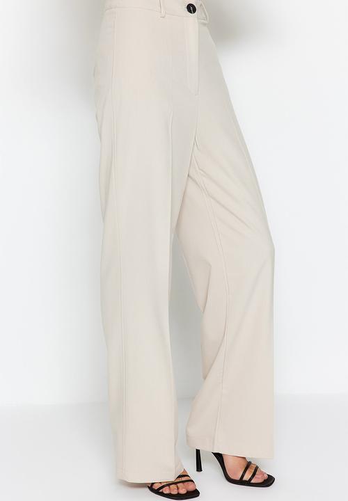 Trendyol - High rise wide leg trousers - beige