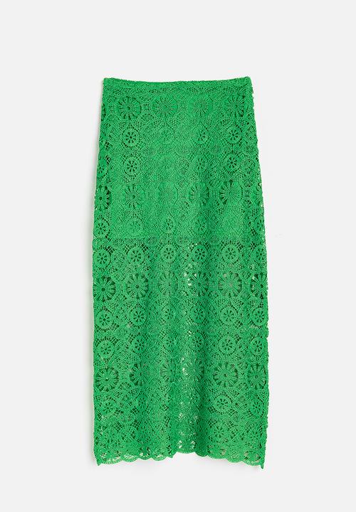 H&M - Lace skirt - green