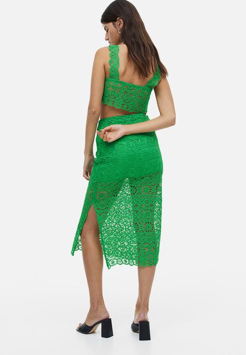 H&M - Lace skirt - green