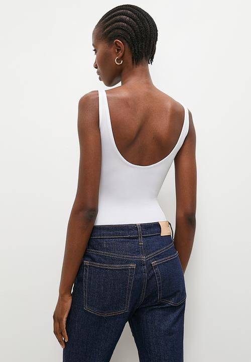 Superbalist - Double scoop bodysuit - white