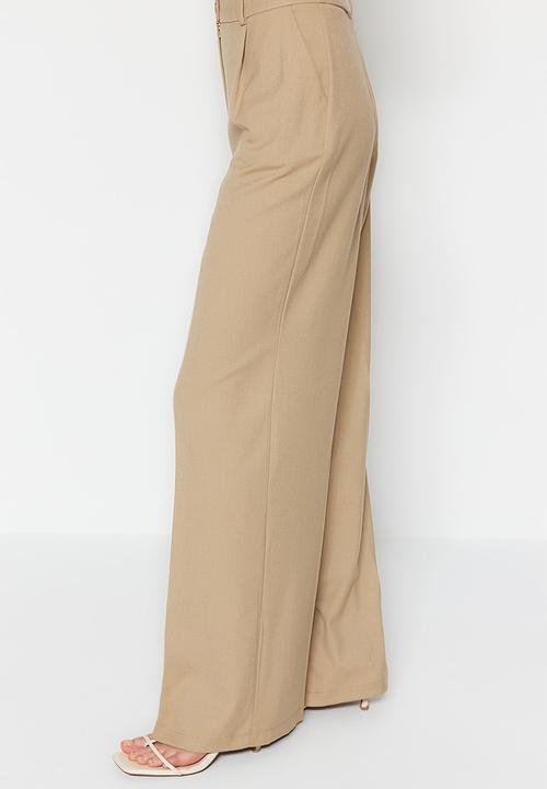 Trendyol - Wide leg trousers - beige