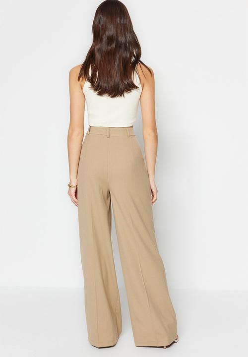 Trendyol - Wide leg trousers - beige