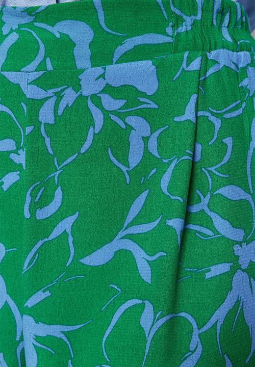Trendyol - Modest floral print wide leg trousers - green