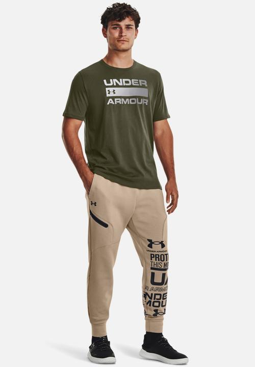 Under Armour - Ua team issue wordmark short sleeve - od green/halo gray/pewter