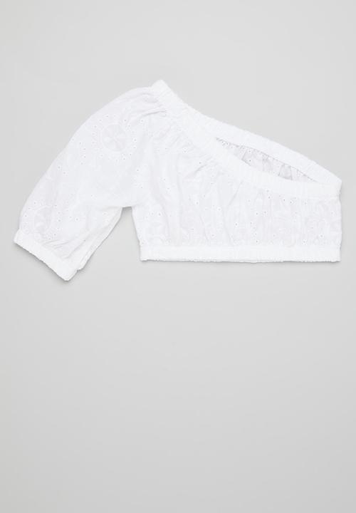 Pop Candy - Puff sleeved top - white