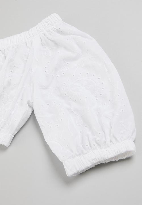 Pop Candy - Puff sleeved top - white