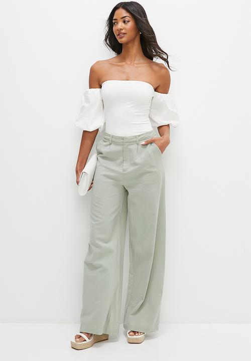 MILLA - Bardot combo bodysuit - ivory 