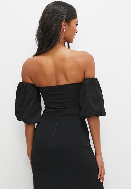 MILLA - Bardot combo bodysuit - black 