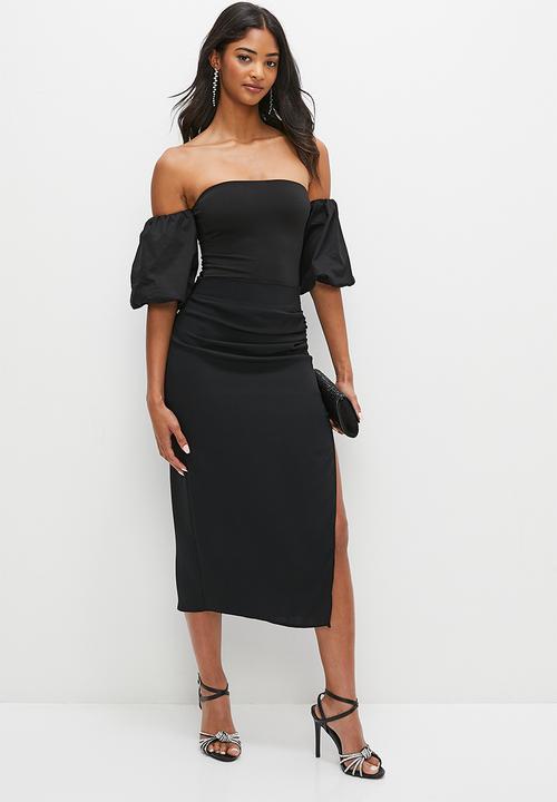 MILLA - Bardot combo bodysuit - black 