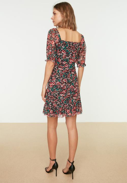 Trendyol - Floral sweetheart mini dress - multi