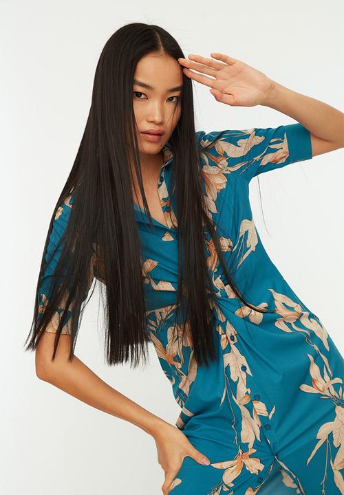 Trendyol - Floral shirt style midi dress - multi