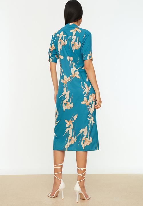 Trendyol - Floral shirt style midi dress - multi