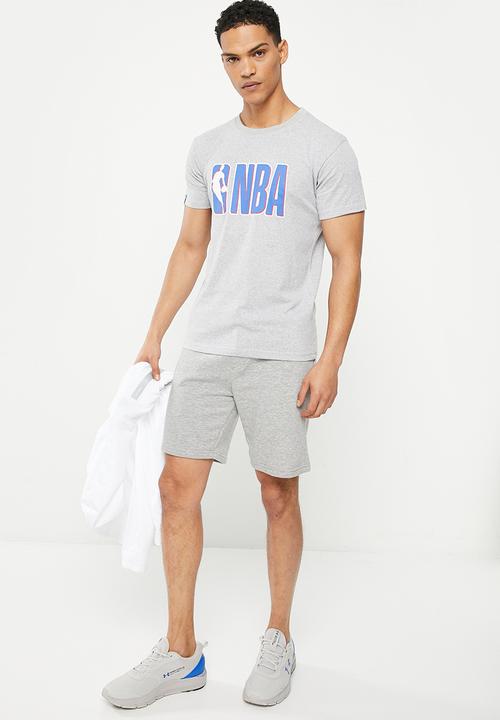 NBA - Men's core badge print T-shirt - NBA -  grey-melange