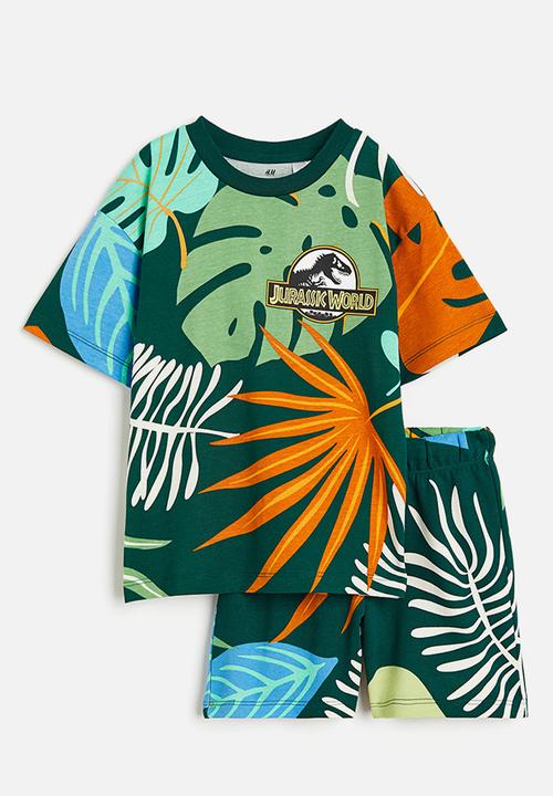 H&M - 2-Piece printed set - dark green & jurassic world