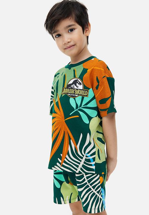 H&M - 2-Piece printed set - dark green & jurassic world