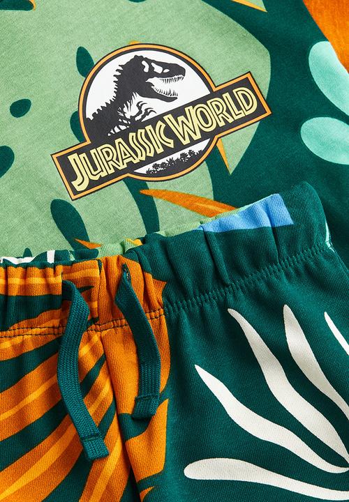 H&M - 2-Piece printed set - dark green & jurassic world