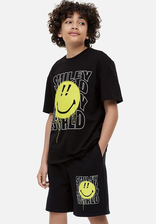 H&M - Printed t-shirt - black smileyworld®