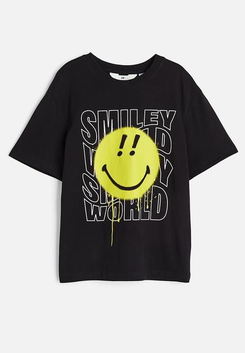 H&M - Printed t-shirt - black smileyworld®