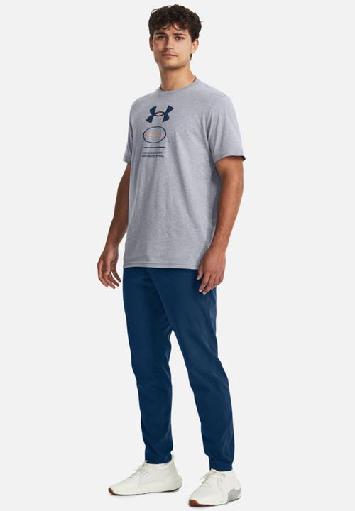 Under Armour - Ua core graphic short sleeve - steel light heather/varsity blue