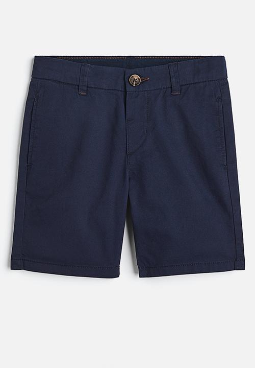 H&M - Cotton chino shorts - navy blue 