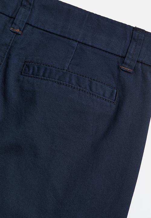 H&M - Cotton chino shorts - navy blue 