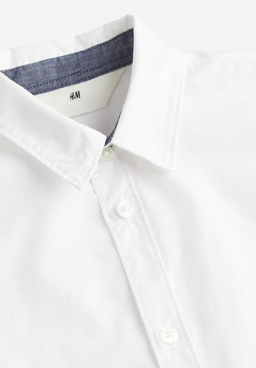 H&M - Short-sleeved cotton shirt - white