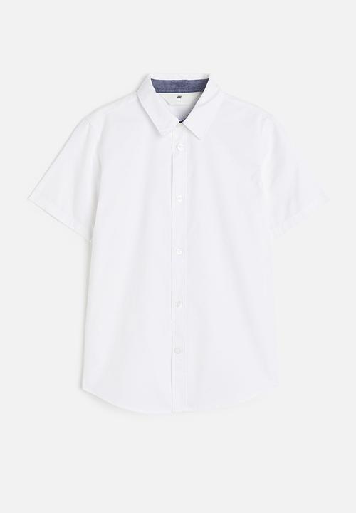 H&M - Short-sleeved cotton shirt - white