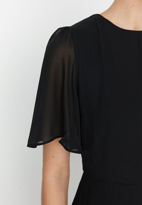 Trendyol - Midi A-line bell sleeve dress - black