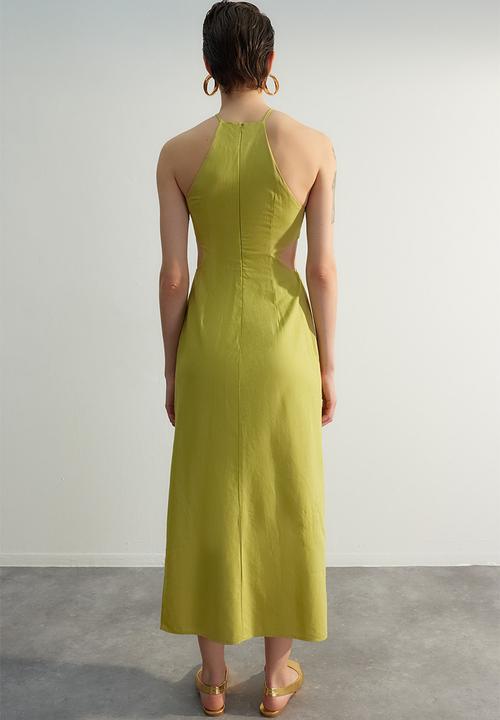 Trendyol - High neck cut out midi dress - green