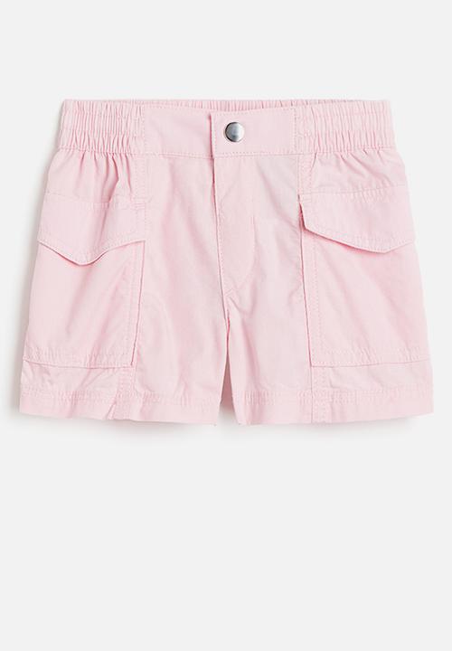 H&M - Cotton cargo shorts - light pink 