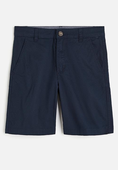H&M - Cotton chino shorts - navy blue 
