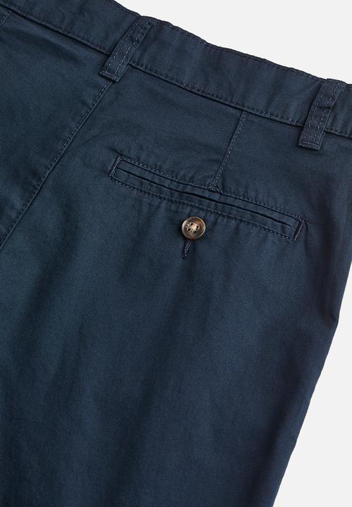H&M - Cotton chino shorts - navy blue 