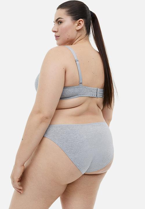 H&M - H&M+ 2 pack padded bras - white & grey marl