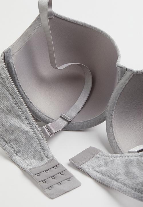 H&M - H&M+ 2 pack padded bras - white & grey marl