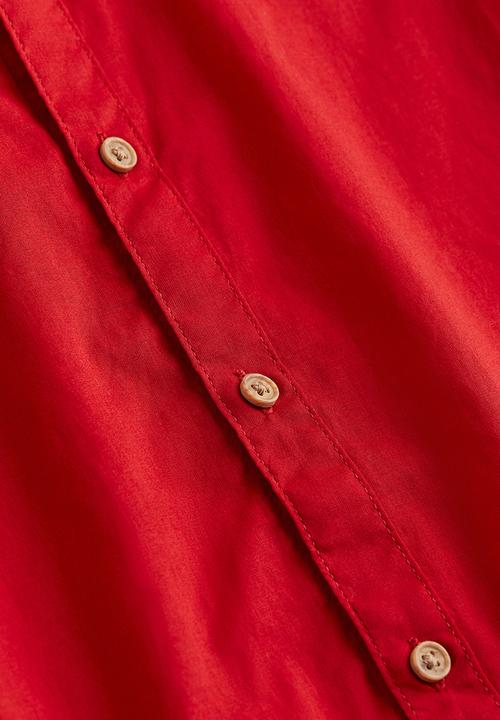 H&M - Short-sleeved poplin shirt - red