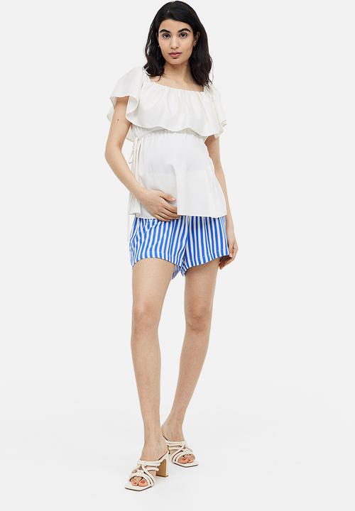 H&M - Mama pull-on shorts - bright blue striped