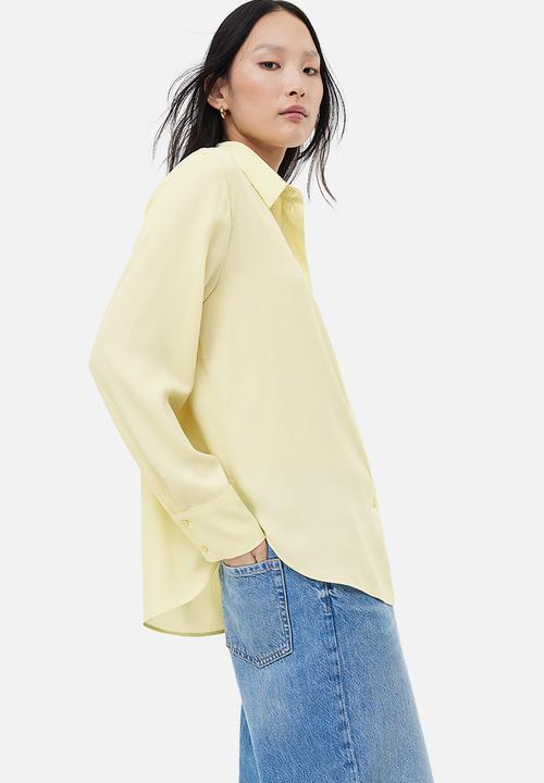 H&M - Pointed collar shirt - light yellow