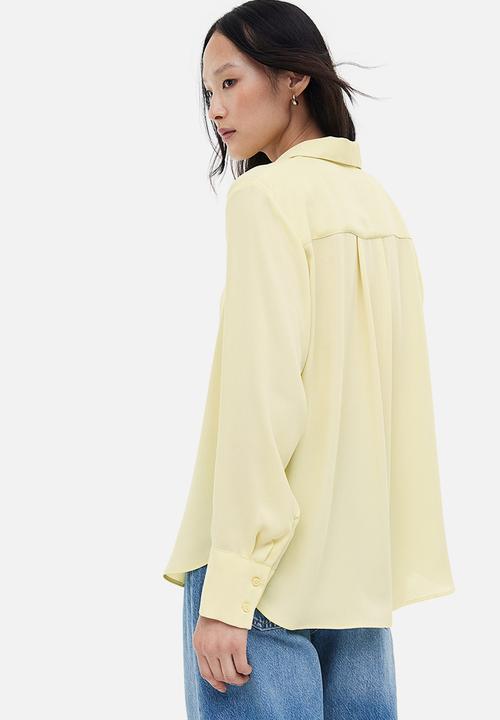 H&M - Pointed collar shirt - light yellow