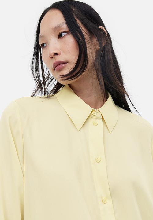 H&M - Pointed collar shirt - light yellow
