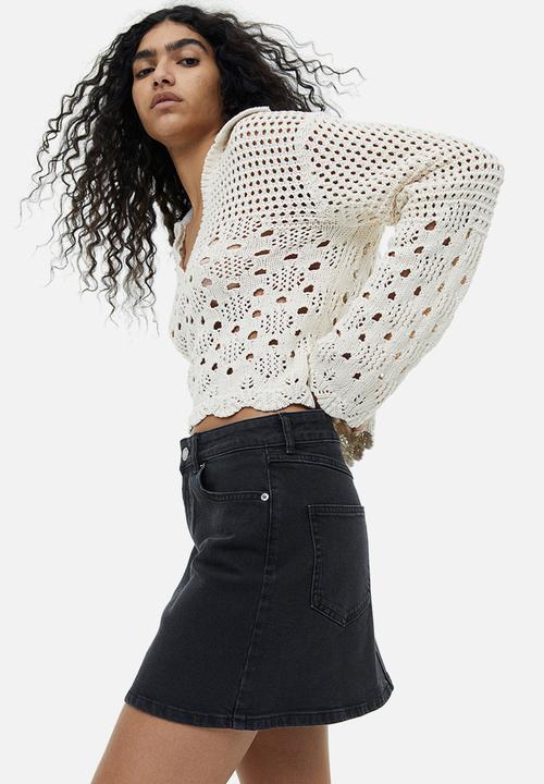 H&M - Denim skirt - black