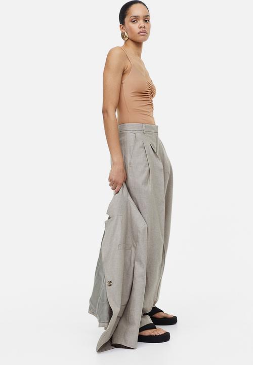 H&M - Gathered thong body - dark beige