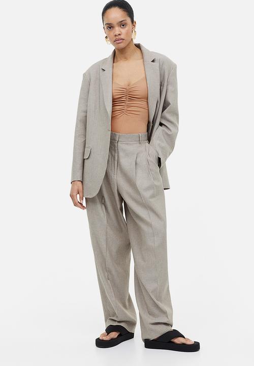 H&M - Gathered thong body - dark beige