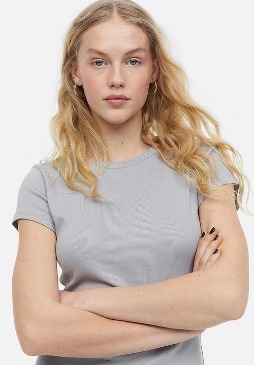 H&M - Cotton bodycon dress - light grey
