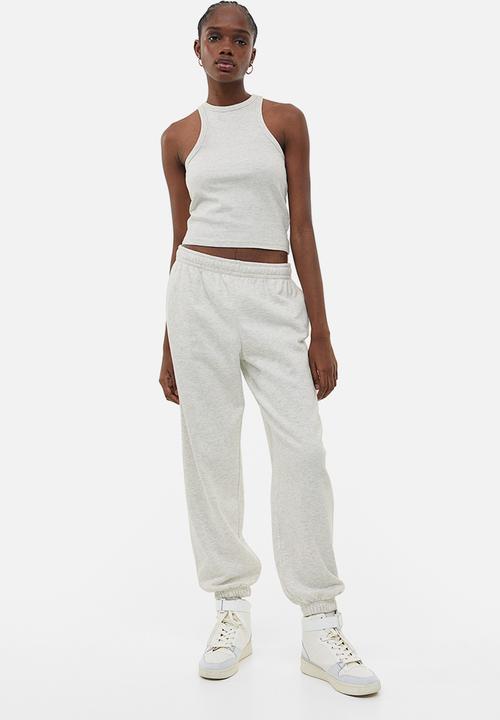 H&M - Cropped vest top - light grey marl 