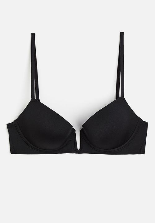 H&M - Padded underwired micro bra - black