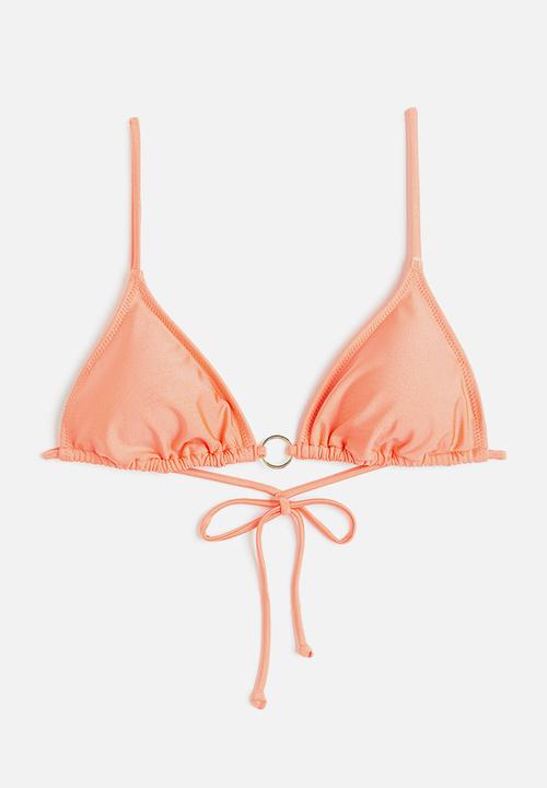H&M - Padded triangle bikini top - coral