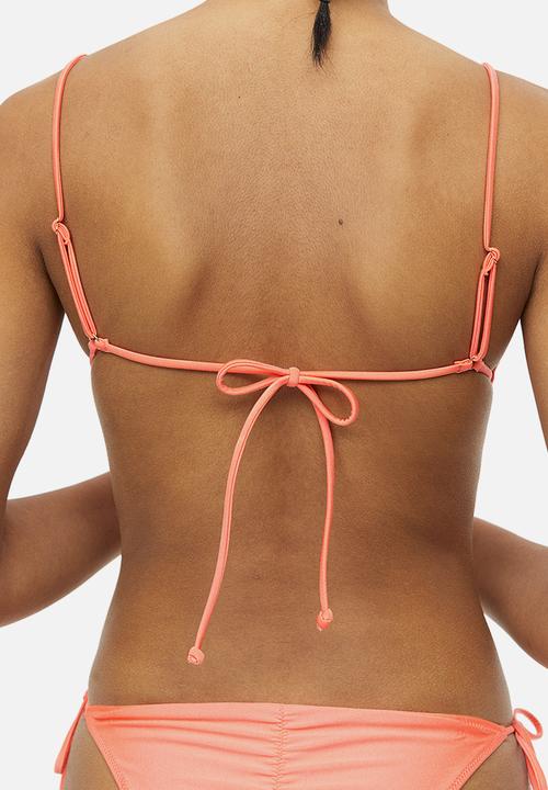 H&M - Padded triangle bikini top - coral